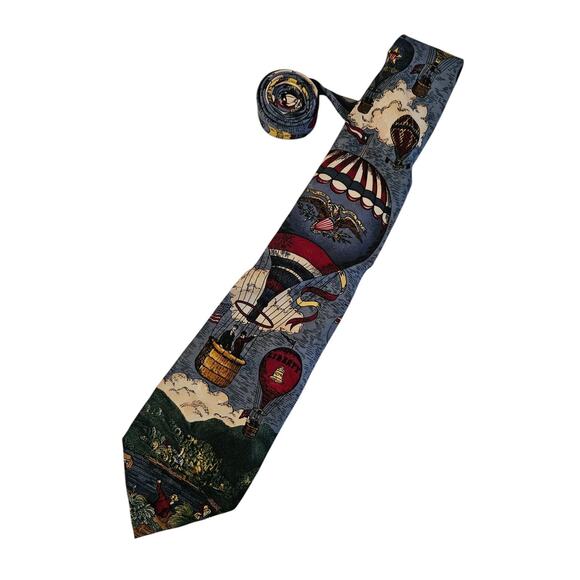 Tango by Max Raab Americas Series Up and Away Mens Tie Hot Air Balloon - Picture 1 of 4